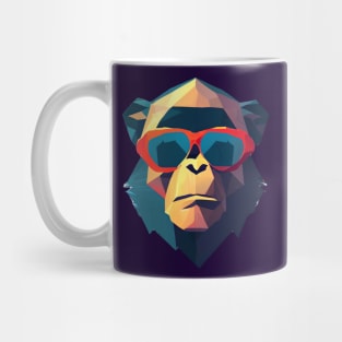 Cool Low Poly Chimpanzee wearing Sunglasses Mug